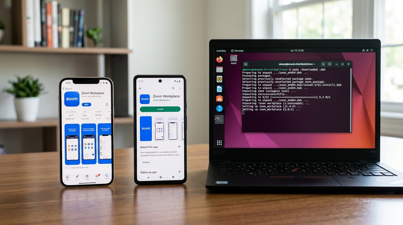 iPhone、安卓与Linux版Zoom下载渠道对比