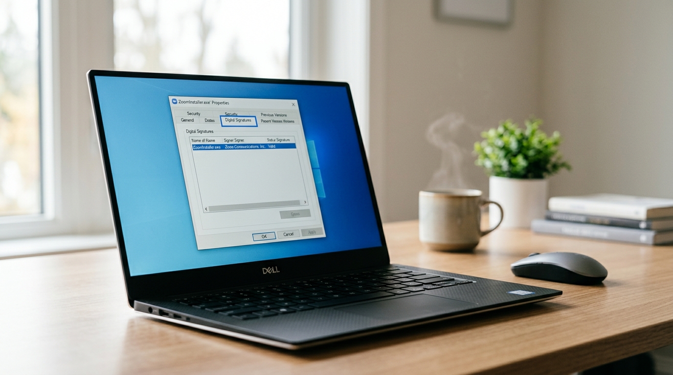 Windows 系统检查 Zoom 客户端安装包数字签名