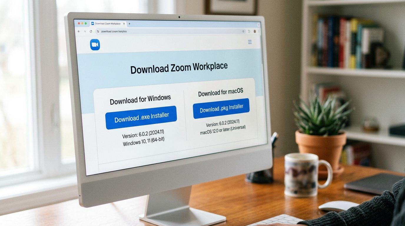 zoom电脑版官方下载中心Windows和macOS安装包界面