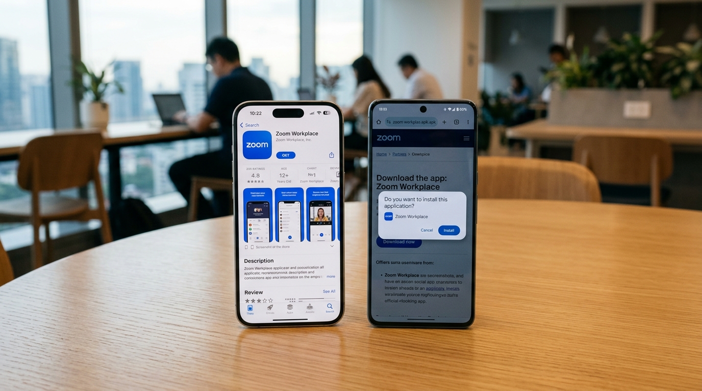 手机端zoom下载对比App Store与Google Play