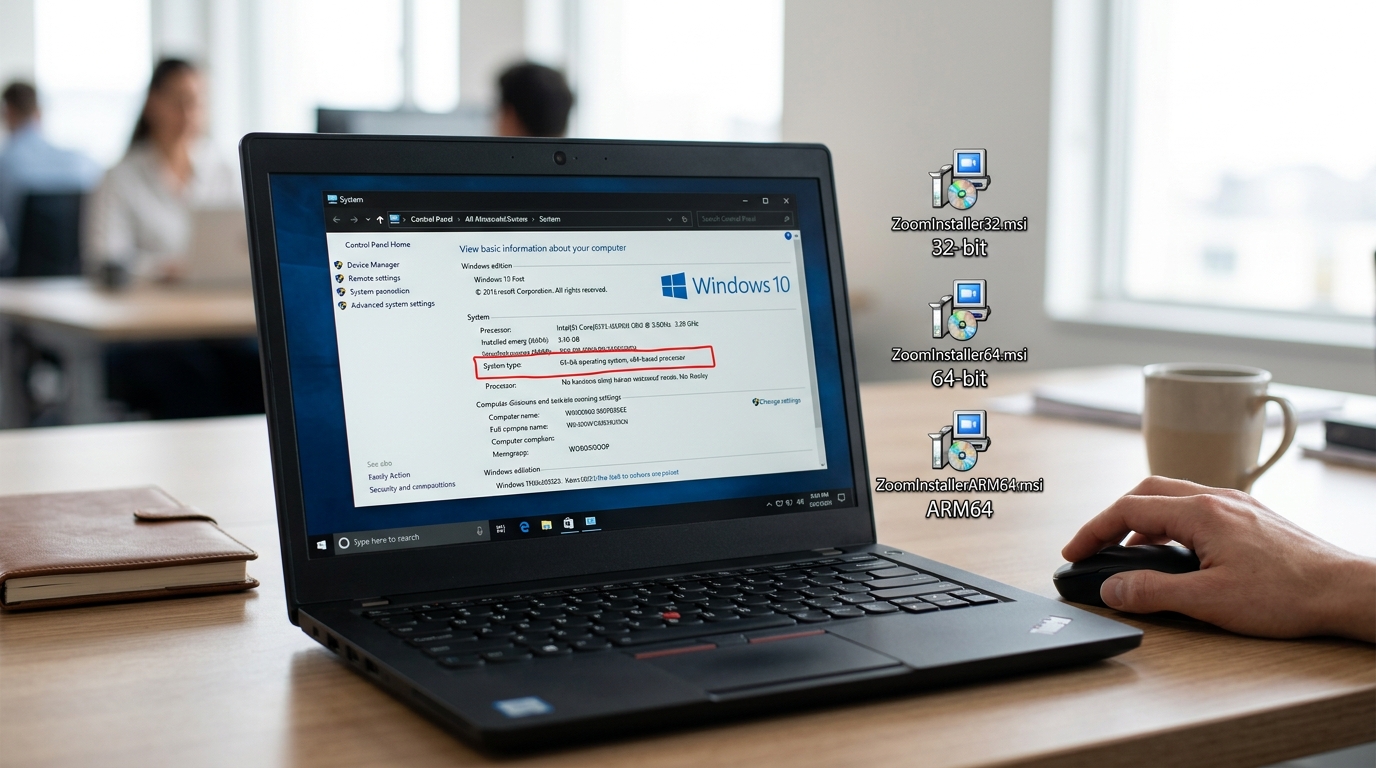 Windows版zoom下载32位64位ARM64架构区分与系统信息查看